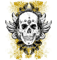 Grunge - Wicked vector skull illustration 