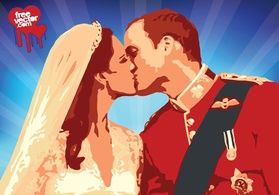 William Kate Kiss Vector Preview