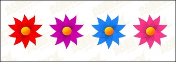 Shapes - Windmill shape of small flowers vector material 