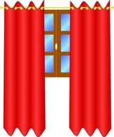 Objects - Window With Draperies clip art 