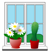 Objects - Window with plants 