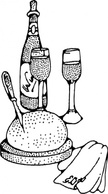 Food - Wine And Bread clip art 