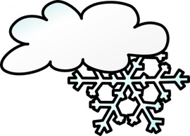 Winter Cloud Snow Flake clip art