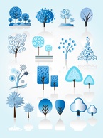 Elements - Winter Tree Vectors 