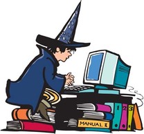 Technology - Witch playing computer 