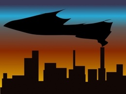 Cartoon - Witchlines Skyline With Black Smoke clip art 