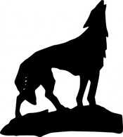 Silhouette - Wolf clip art 