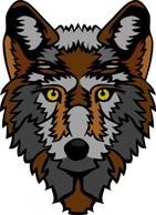 Animals - Wolf Head Stylized clip art 