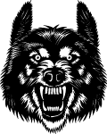 Wolf Head With A Grin Vector 