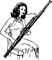 Woman Playing Bassoon clip art Preview