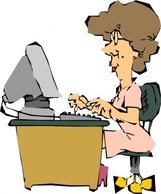 Human - Woman Using A Computer clip art 