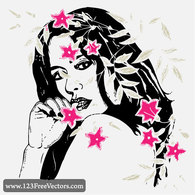 Women with Flowers Vector