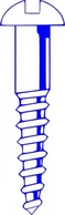 Wood Screw Blue clip art