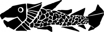 Animals - Woodcut Fish clip art 