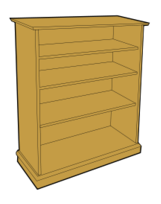 Objects - Wooden Bookcase 