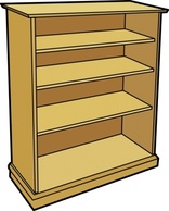 Objects - Wooden Bookcase clip art 