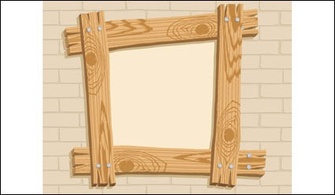 Ornaments - Wooden frame vector 