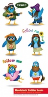 Woodstock Twitter Icons set Preview
