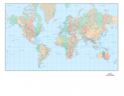 Maps - World Map Time Zones Vector 