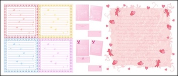 Objects - Writing pads, heart-shaped vector material 