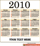 Year 2010 Vector Calendar 