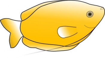 Animals - Yellow Fish clip art 