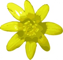 Flowers & Trees - Yellow Flower clip art 