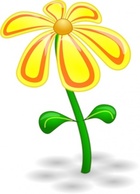 Flowers & Trees - Yellow Flower clip art 