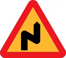 Buildings - Zig Zag Road Sign clip art 