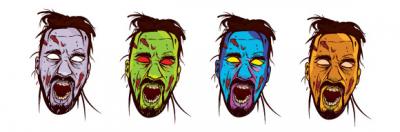 Human - Zombie Face Color Vector 