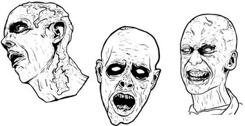 Abstract - Zombie face free vectors 